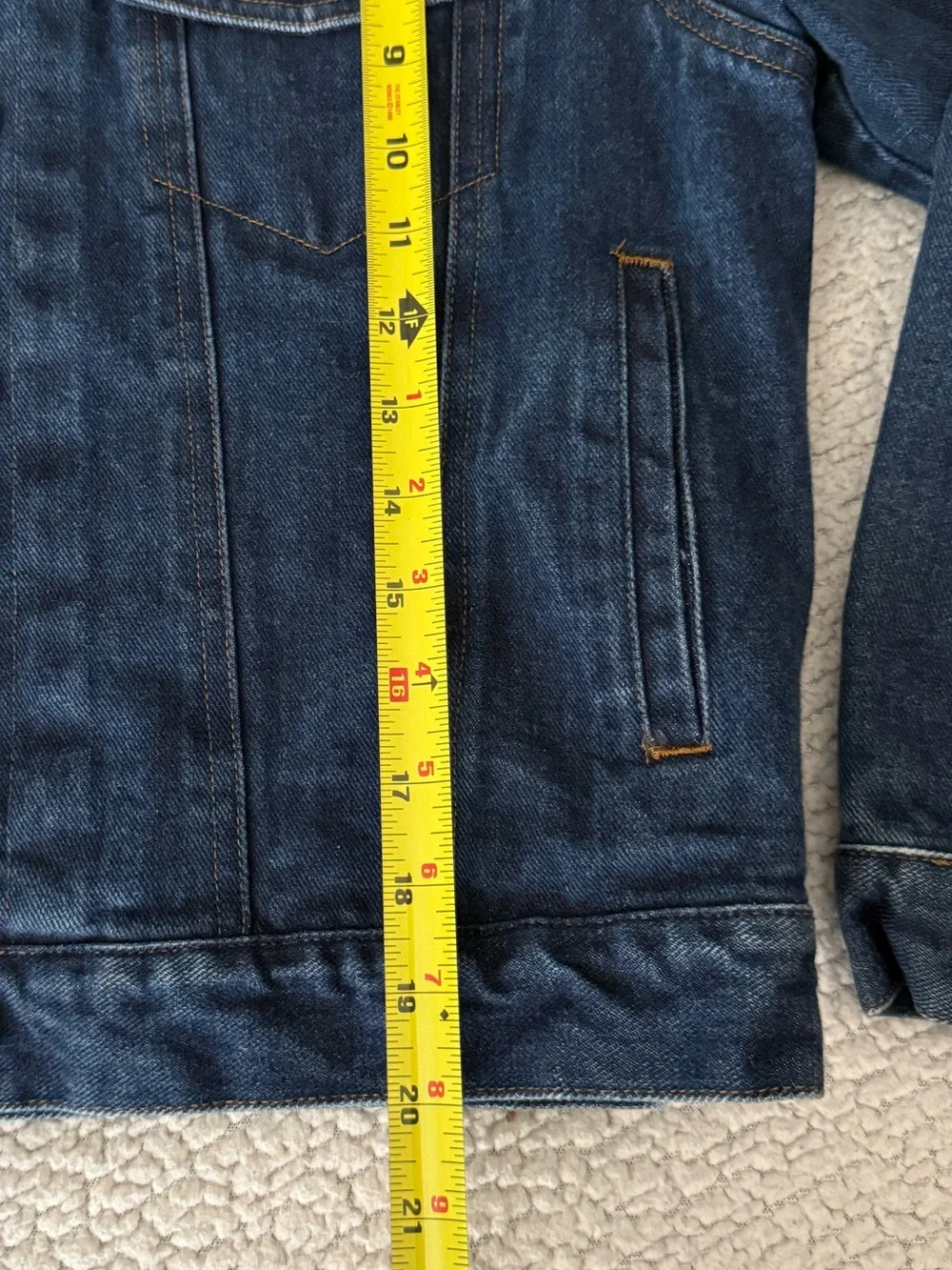 VTG Lauren Jeans Co Trucker Jacket Womens Petite M Blue Denim Quilted Lining 90s